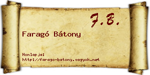 Faragó Bátony névjegykártya